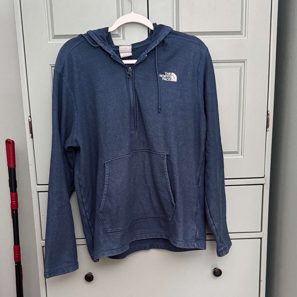 The North Face Men’s Navy Blue Zip Pullover Hoodie Sweater